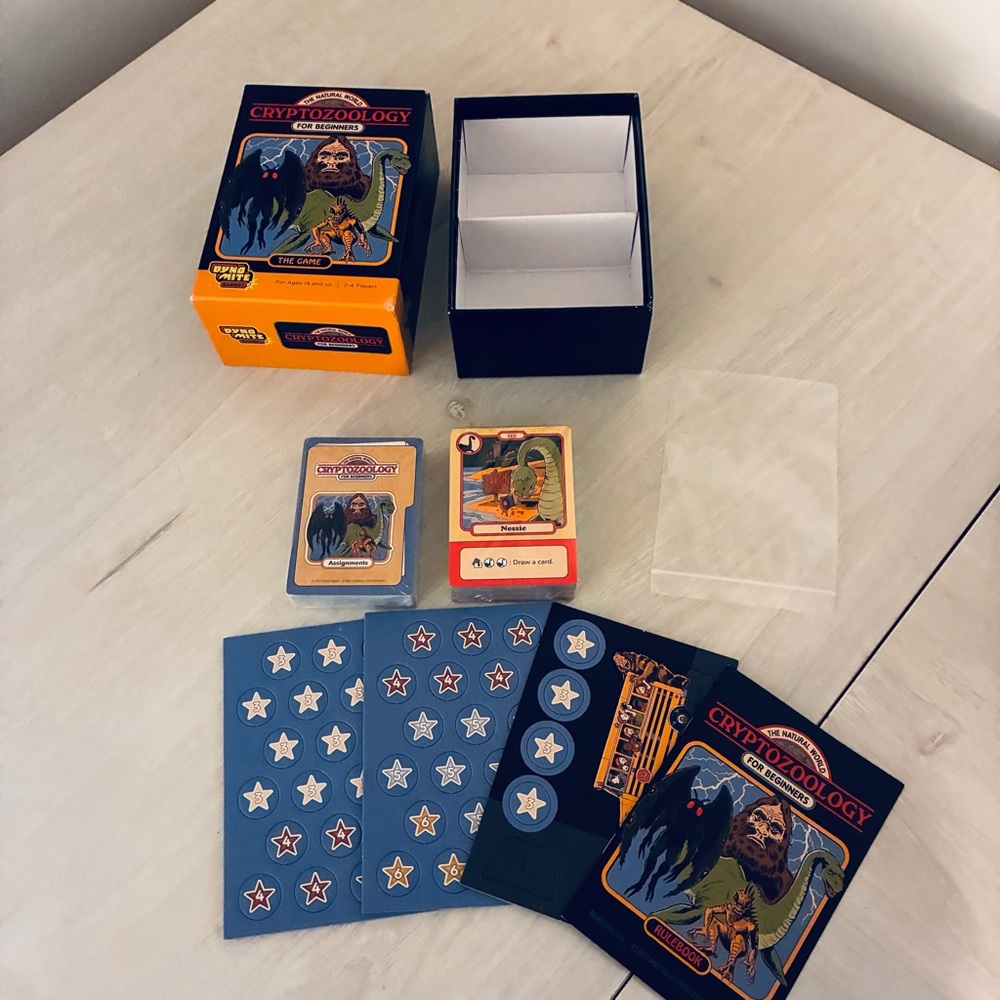 Cryptozoic Steven Rhodes Cryptozoology for Beginners Card Game Opened Never Play